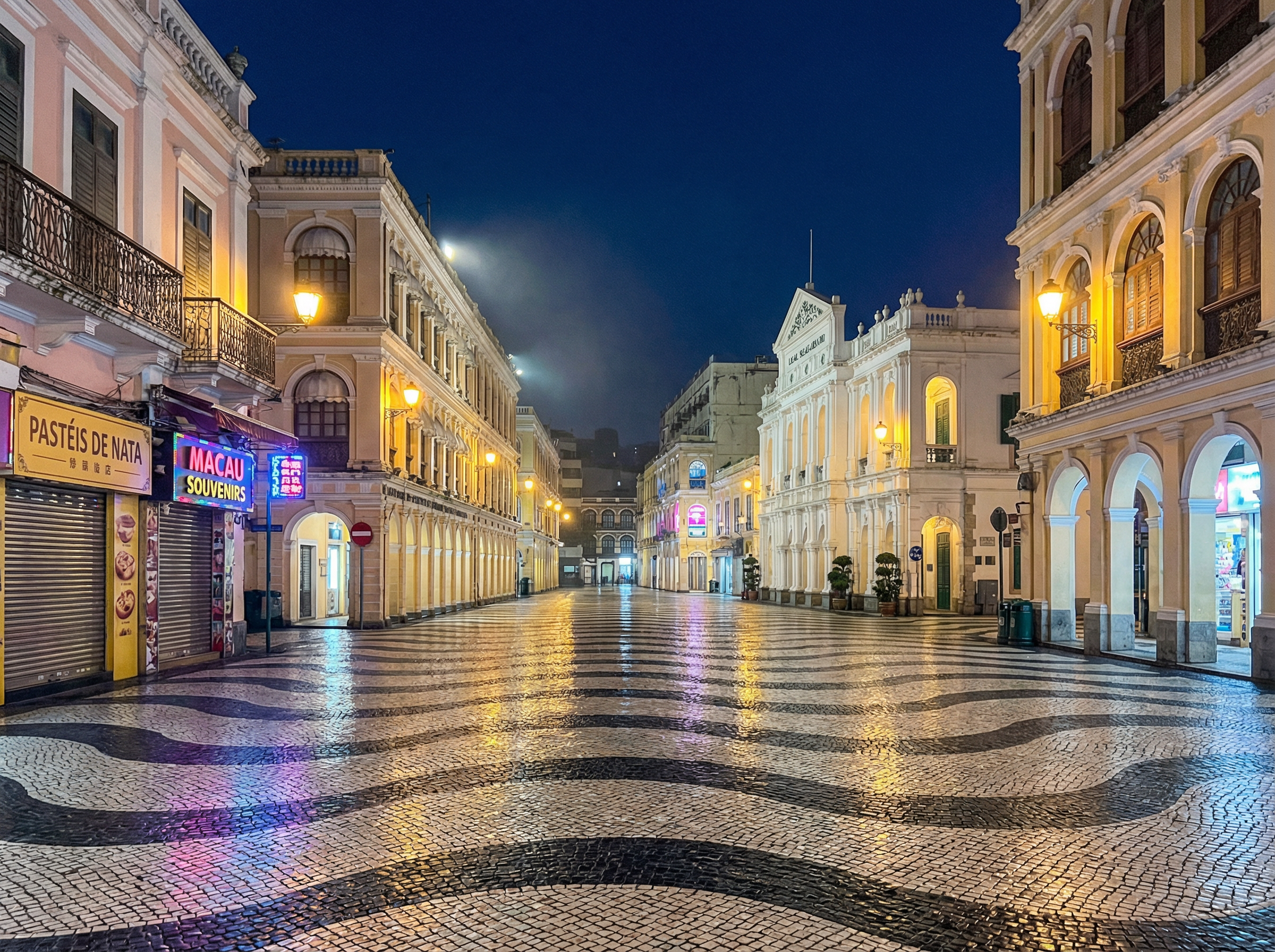 澳门美高梅 - 澳门议事亭前地夜景